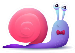 Cute Cartoon Snail In Bow Tie Sticker