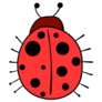 Cute Cartoon Style Red Ladybug Sticker