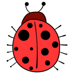 Cute Cartoon Style Red Ladybug Sticker