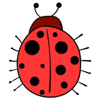 Cute Cartoon Style Red Ladybug Sticker