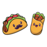 Cute Cartoon Taco And Burrito Sticker