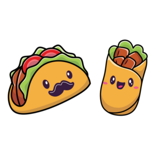Cute Cartoon Taco And Burrito Sticker