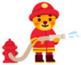 Cute Cartoon Teddy Bear Firefighter Sticker