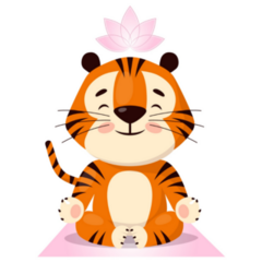 Cute Cartoon Tiger Doing Yoga Sticker
