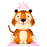 Cute Cartoon Tiger Doing Yoga Sticker