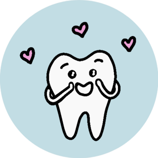 Cute Cartoon Tooth In Love Hand Drawn Doodle Sticker