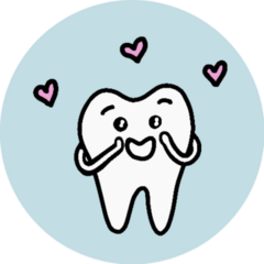 Cute Cartoon Tooth In Love Hand Drawn Doodle Sticker