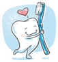 Cute Cartoon Tooth In Love Hugging Ist Toothbrush Sticker
