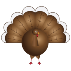 Cute Cartoon Turkey Bird Illustration Sticker