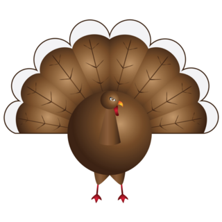 Cute Cartoon Turkey Bird Illustration Sticker