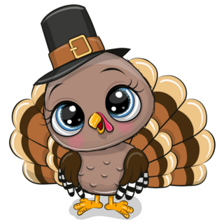 Cute Cartoon Turkey Bird Sticker