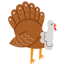 Cute Cartoon Turkey Sticker