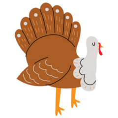 Cute Cartoon Turkey Sticker