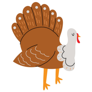 Cute Cartoon Turkey Sticker
