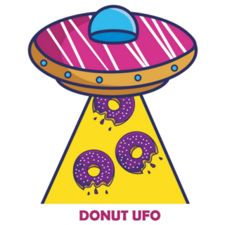 Cute Cartoon Ufo Donut Alien Space Sticker
