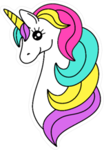 Cute Cartoon Unicorn Sticker
