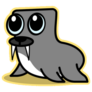 Cute Cartoon Walrus On Yellow Sticker