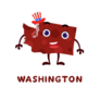 Cute Cartoon Washington State Character Sticker