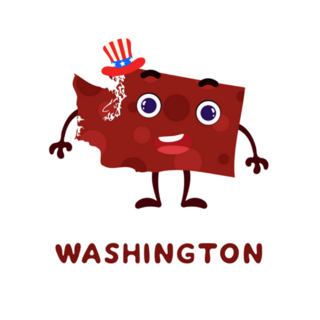 Cute Cartoon Washington State Character Sticker