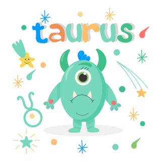 Cute Cartoon Zodiac Monster Taurus Sticker