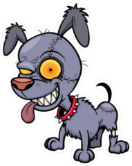 Cute Cartoon Zombie Dog Sticker