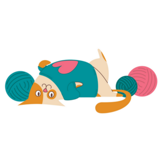 Cute Cat In A Knitted Sweater With A Heart Sticker