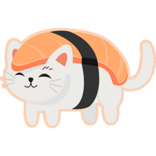 Cute Cat In Sushi Sticker