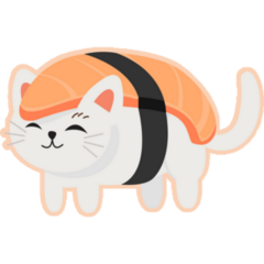 Cute Cat In Sushi Sticker