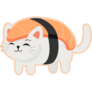 Cute Cat In Sushi Sticker