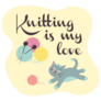 Cute Cat Knitting Is My Love Sticker