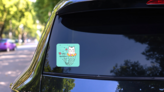Cute Cat Mermaid Sticker on a Rear Car Window (New) example