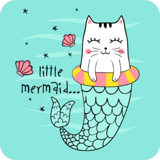 Cute Cat Mermaid Sticker
