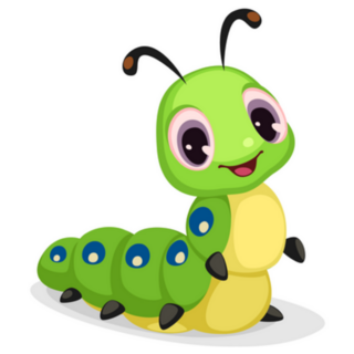Cute Caterpillar Cartoon Big Eyes Sticker
