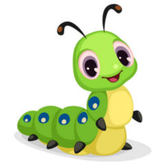 Cute Caterpillar Cartoon Big Eyes Sticker