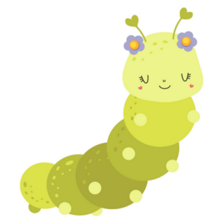 Cute Caterpillar Flowers In Hair Sticker 