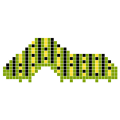 Cute Caterpillar Pixel Art Cartoon Sticker