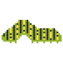 Cute Caterpillar Pixel Art Cartoon Sticker
