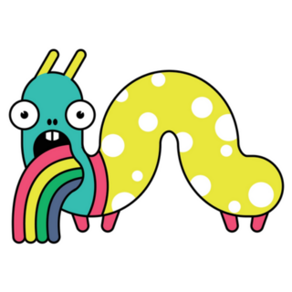 Cute Caterpillar Sick Of A Rainbow Funny Sticker