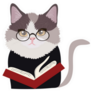Cute Cats Diligently Reading Book Sticker