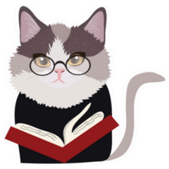 Cute Cats Diligently Reading Book Sticker