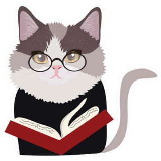 Cute Cats Diligently Reading Book Sticker