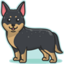 Cute Cattle Dog Blue Sticker