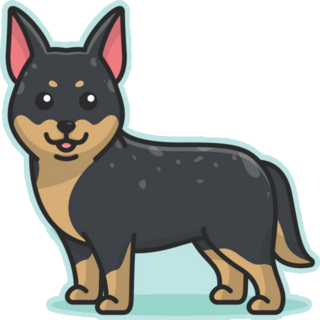 Cute Cattle Dog Blue Sticker
