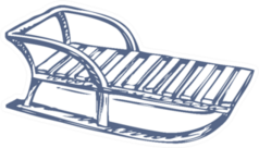 Cute Cheerful New Year Childs Sled Sticker