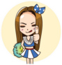 Cute Cheerleader In Uniform With Thumb Up Sticker