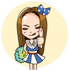 Cute Cheerleader In Uniform With Thumb Up Sticker