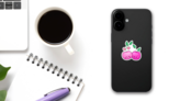 Cute Cherry Pals Sticker on a Phone (New) example