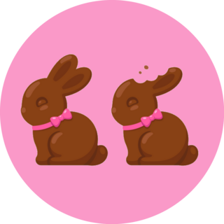 Cute Chocolate Bunny Easter Treat Sticker