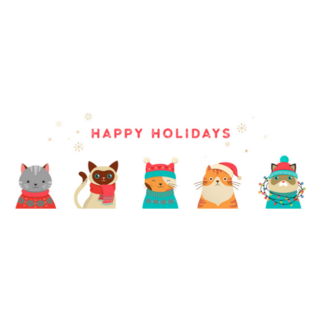 Cute Christmas Holiday Cats with Hats Sweaters and Scarfs Sticker