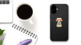 Cute Christmas Partridge Pear Tree Sticker on a Phone (New) example